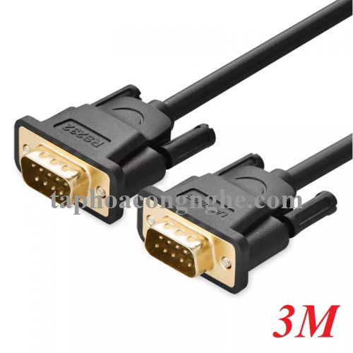 Ugreen 20155 3M màu Đen Cáp tín hiệu 2 đầu COM RS232 dương cao cấp DB101 30020155